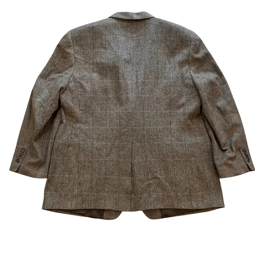 Brooks Brothers Camel‎ Hair Blazer Brown Herringbone Windowpane Sport Coat USA